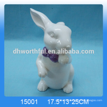 Hot selling ceramic rabbit craft,ceramic rabbit figurines for home decoration